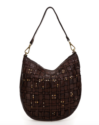 EDERA medium single-strap shoulder bag in dark brown leather Sold out